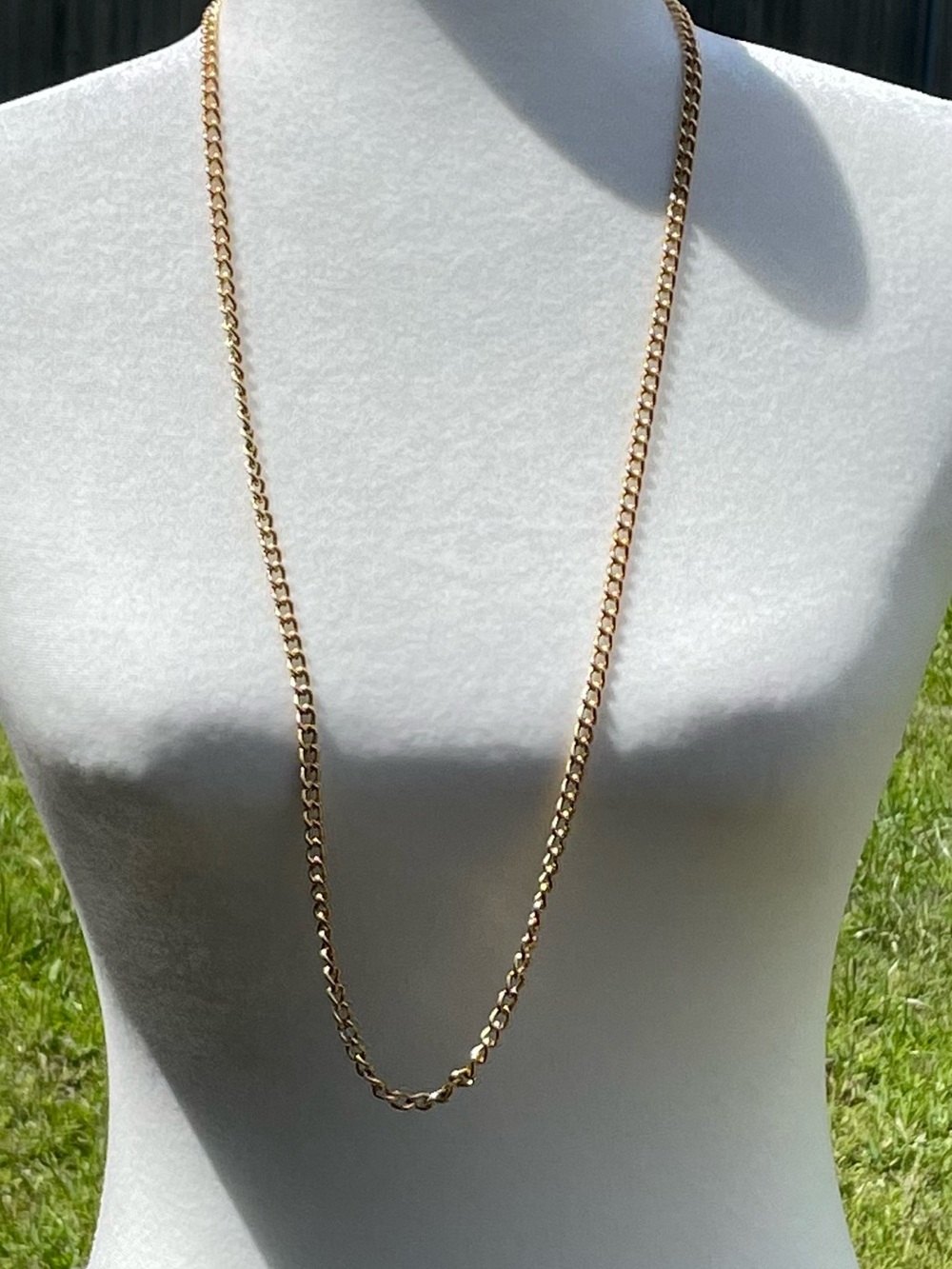 Long, gold, chain necklace